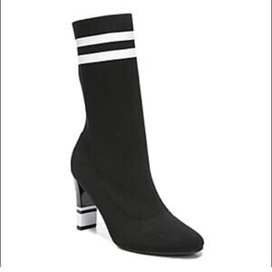 Brand New Sam Edelman Joy Heeled Sock
Booties in Black White Knit